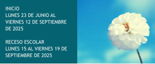 INICIO  LUNES 23 DE JUNIO AL VIERNES 12 DE SEPTIEMBRE DE 2025  RECESO ESCOLAR  LUNES 15 AL VIERNES 19 DE SEPTIEMBRE DE 2025